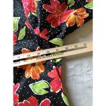 Laura Ashley  Blazer Jacket Large Women Black Zip Collared Polka Dots Floral Photo 8