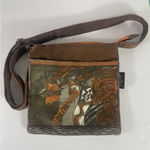 Laurel Burch Cotton Crossbody Bag Tribal Horse Art Earth Tones Sun N Sand Brown Photo 0