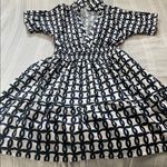 Anthropologie  Blue and White Patterned Dress Photo 0