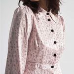 Rachel Antonoff Fanny Pleated Shirt Dress Size 0 Pink & Black Photo 1