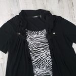 Elementz Black Cardigan w/ Black & White Shirt Panel Women's Size 2X Photo 2