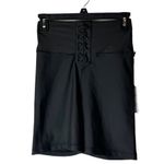 We Wore What Black Lace Up Biker High Rise Athletic Shorts Size S NWT Photo 2