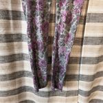 Hue  Gray And Purple Floral Jeggings Size‎ Small Photo 4