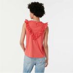 J.Crew Eyelet Ruffle Tank Top M Orange Photo 6