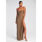 Retrofête Katya Sequin Dress in Bronze large New Womens Long Maxi Gown Brown Photo 2