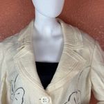Tribal Cream Blazer with Embroidered Floral Design Size 14 Photo 2