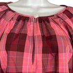 Kate Spade  Pink Plaid Long Sleeves Greenhouse Top Large $268 NWT Preppy Holiday Photo 2