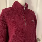 Victoria's Secret Victoria Secret PINK Maroon Sherpa Pullover Photo 9