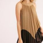 Free People NWT Pleated Love Metallic Mini Dress Colorblock Photo 3