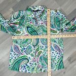 ZARA  Paisley Satin Button Up Blouse White Multi Small Photo 10