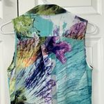 Spense Floral Print Sheer Top(Size Small) Green Photo 4