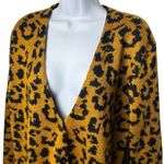 Unif NWOT  Leopard Animal Print Wool Blend Oversized Cardigan Cozy Holiday S Photo 2