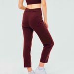 Naadam Cashmere Cropped Pants High Waisted Straight Leg Maroon Burgundy Size XXS Red Photo 1