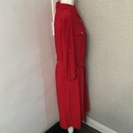 Tahari  Arthur S. Levine Red Roll Tack Up Sleeve Shirtdres 12 Corporate Siren Photo 2