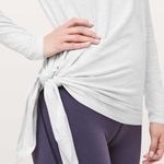 Lululemon To The Point Long Sleeve Colour Space Dye Ice Grey Alpine White Photo 2