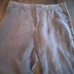 Old Navy  100% Linen Brown Cropped Pants Button Casual Lightweight Womens Size 10 Photo 2