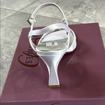 Dyeables  White Satin Strappy Heels New in Box Photo 6