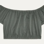 Wilfred  ARITZIA Adelisa Crop Top Grey Off the Shoulder Small Photo 0