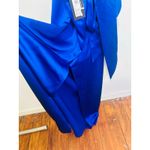 Ramy Brook NWT  Blue Satin Stretch Column Fit Open Back Milan Gown Dress Size 6 Photo 12