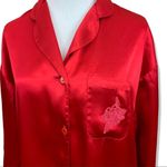Vintage Victoria’s Secret heart label red satin button down sleep shirt Red Size XS Photo 3