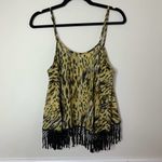 For Love & Lemons  leopard fringe tassel‎ sleeveless blouse size Medium Photo 3