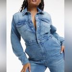 Good American Women’s Fit For Success Denim Jumpsuit Size L Photo 6