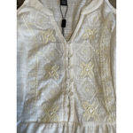 Cable & Gauge Women’s  White Sleeveless Floral Embroidered Top Size S Photo 3
