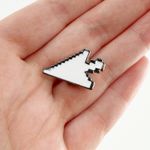 Classic Computer Mouse Button Soft Enamel Pin, Y2K, 2000s White Photo 0