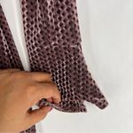 GSUWOO So Real Velvet Zip Front Jumpsuit V Neck Long Sleeve Form‎ Fitting Sexy Purple Size L Photo 6