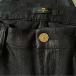 7 For All Mankind black faux leather zip front skinny pants Photo 7