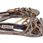 Badgley Mischka Women's Sofie Rose Gold Platino Rhinestone Flats Sandals size 9 Photo 0