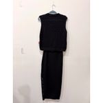 Mango  Crochet Set: Open Knit Sleeveless Top & Midi Skirt Black Women's Size S Photo 3