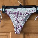 Purple and White Size Small Women's Teen Girl Swimsuit Bikini Bottom Photo 3