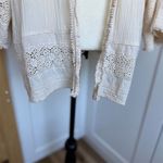 American Eagle Women's L/XL Cream Open Front Cardigan Lace Boho Chic Sweater Photo 1