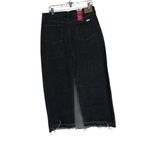 Levi's NWT Levi Strauss Signature Frayed Hem Denim Midi Skirt SZ-12 Photo 6
