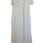 Vintage 60's Negligee Set Maxi White Lace Wedding Trousseau Lingerie Bridal Photo 0