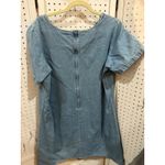 CB Casual Denim Dress Embroidered Floral Short Sleeve A Photo 5