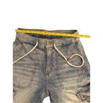 American Eagle Chambray Cargo Jean Joggers Grunge 90s Pants Punk Sz 0 Acid wash Photo 4