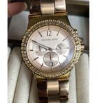 Michael Kors MK-5412 ROSE GOLD DAY/DATE UNISEX WATCH NEW BATTERY INSTALLED GUC Photo 5