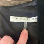 Trina Turk  Valentina Short Sleeve Sheath Dress Black Gold Button Detail Size 6 Photo 6