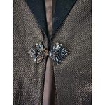 EVA POLINI Women's 10/Gold Skirt Suit Jacket metallic Formal Evening Rhinestone Gold Size 8 Photo 7
