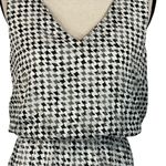 White House | Black Market WHBM SZ 12 A-Line Dress Houndstooth Sleeveless Lined Keyhole V-Neck Knee Length Photo 1