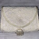 La Regale LTD vintage lace clutch w/nylon chord strap & fringe tassle white Photo 1