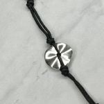 Chico's Black Double Cord Hammered Metal Silver and Gold Tone Pendant Necklace Photo 8