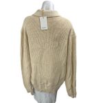 Quince NEW  Women's Cream Chunky Rib Knit Collar Long Sleeve Polo Sweater Top XL Photo 1