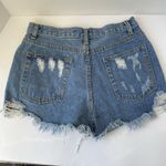Patriotic Moon & Star Shorts Women's M 14" Cut Off Distressed Rhinestone Sequin Blue Size M Photo 1