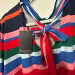 Eloquii NEW  Women's Plus A-Line Midi Dress Puff Sleeves Rainbow Stripes Size 22 Photo 8