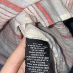 Sanctuary Pink Striped Popover L Linen Multicolor Collared Roll Tab Long Sleeve Photo 4