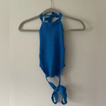 ZARA blue halter open back tie crop tank Photo 1