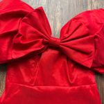 Bardot Women’s Red Bow Off The Shoulder Mini Dress in Fire Red - Size XS Photo 3